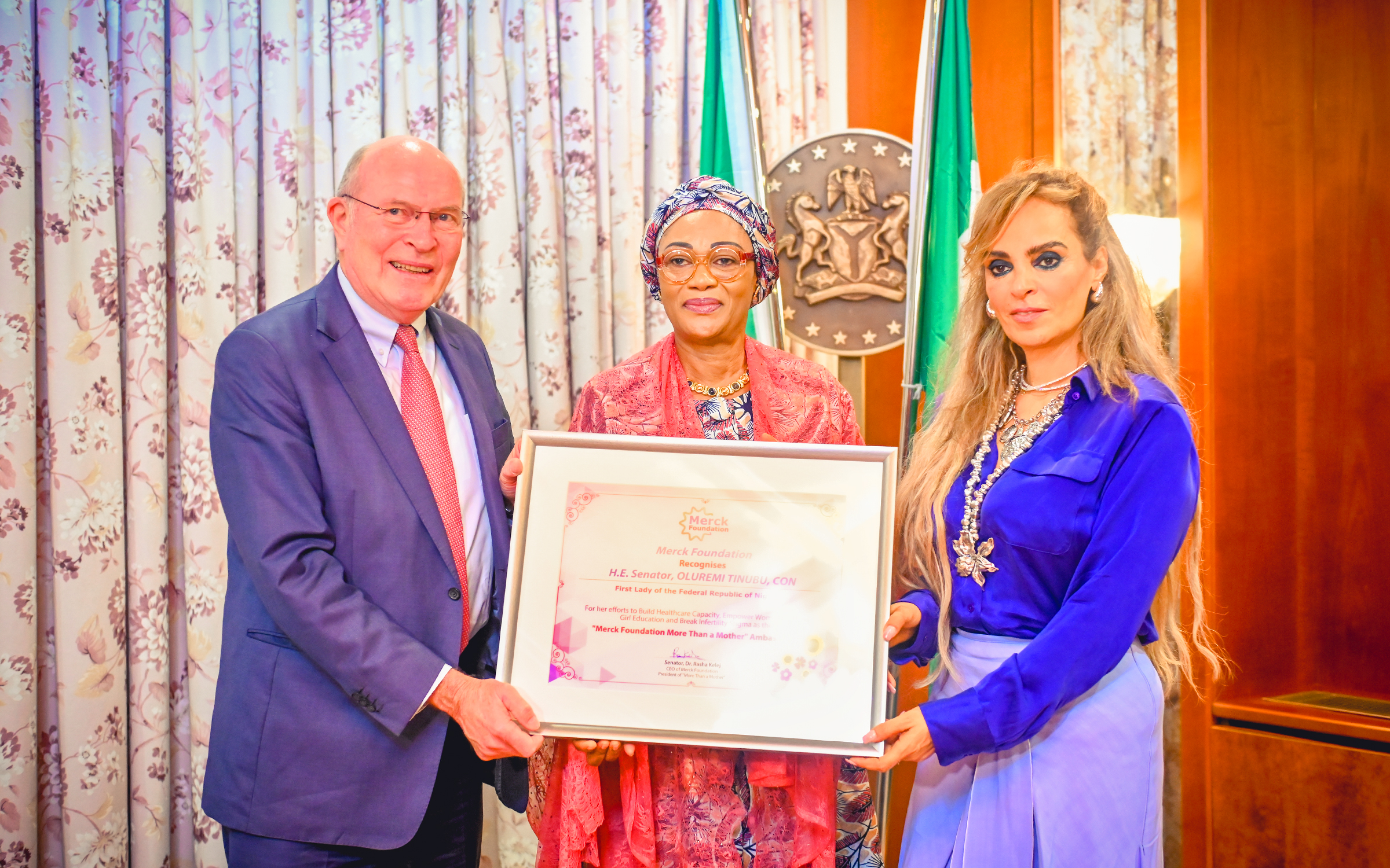 Her Excellency receives  Chairman of Merck Foundation, Prof. Frank Stangenberg – Haverkamp and Management Team