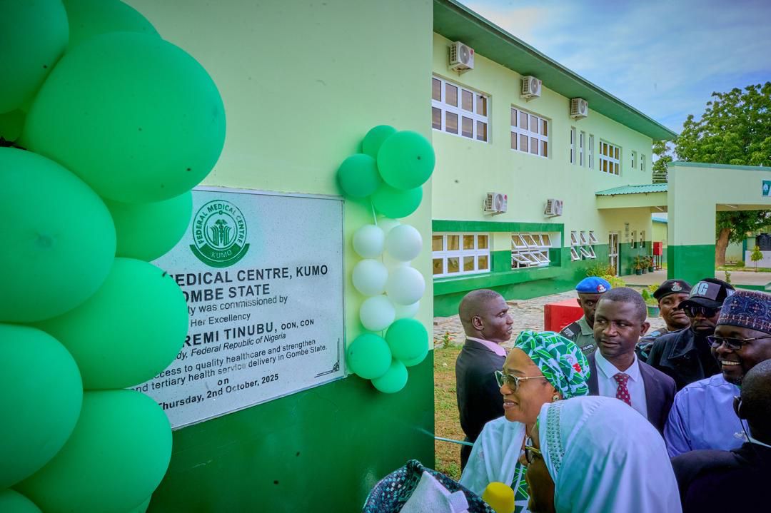 FIRST LADY OLUREMI TINUBU REEMPHASIZES THAT NO MOTHER NEEDS TO DIE BIRTHING LIFE Commissions health facilities in Gombe